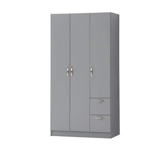 Essentials 3 Door Double Wardrobe With 2 Drawers Grey | TAD515 | 